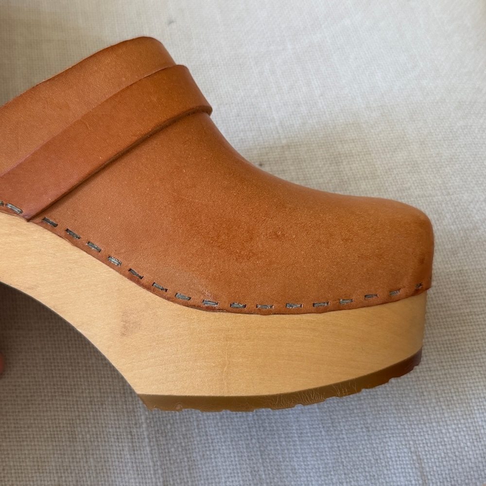 Free People Swedish Hasbeens NWT Louise Slip In Nature Clog Sandal Retro Love 🌸 - Picture 13 of 14